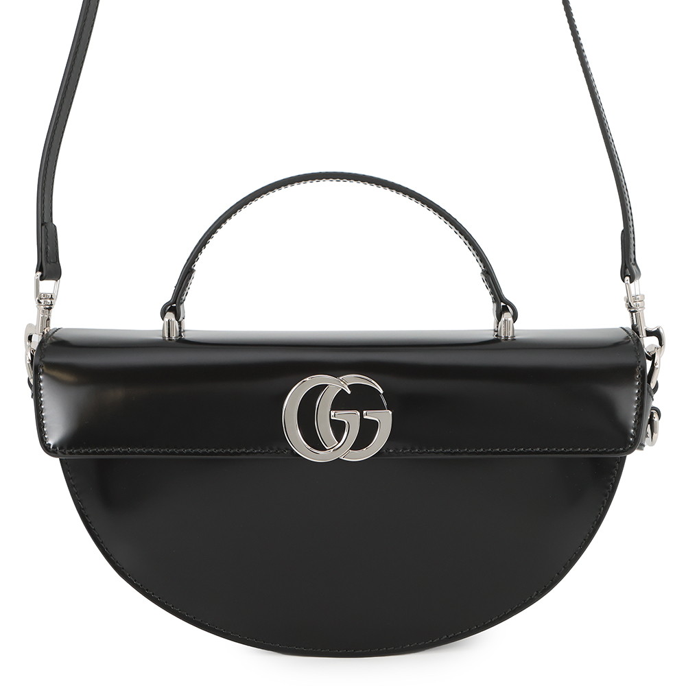 グッチ ハンドバッグ レザー GG ハーフムーン 805815 GUCCI バッグ 2way ショルダーバッグ 黒 【安心保証】 【中古】 グッチ バッグ レディース GUCCI BAG