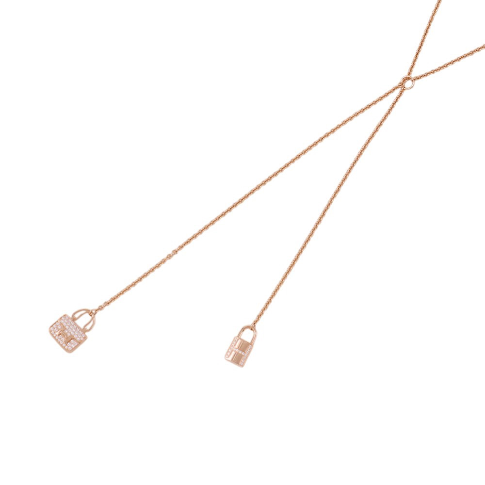 エルメス ネックレス アミュレット コンスタンス ロングネックレス ダイヤモンド 61P 計0.55ct K18PGピンクゴールド ラリエット 【中古】 エルメス アミュレット コンスタンス ダイヤモンド HERMES 中古