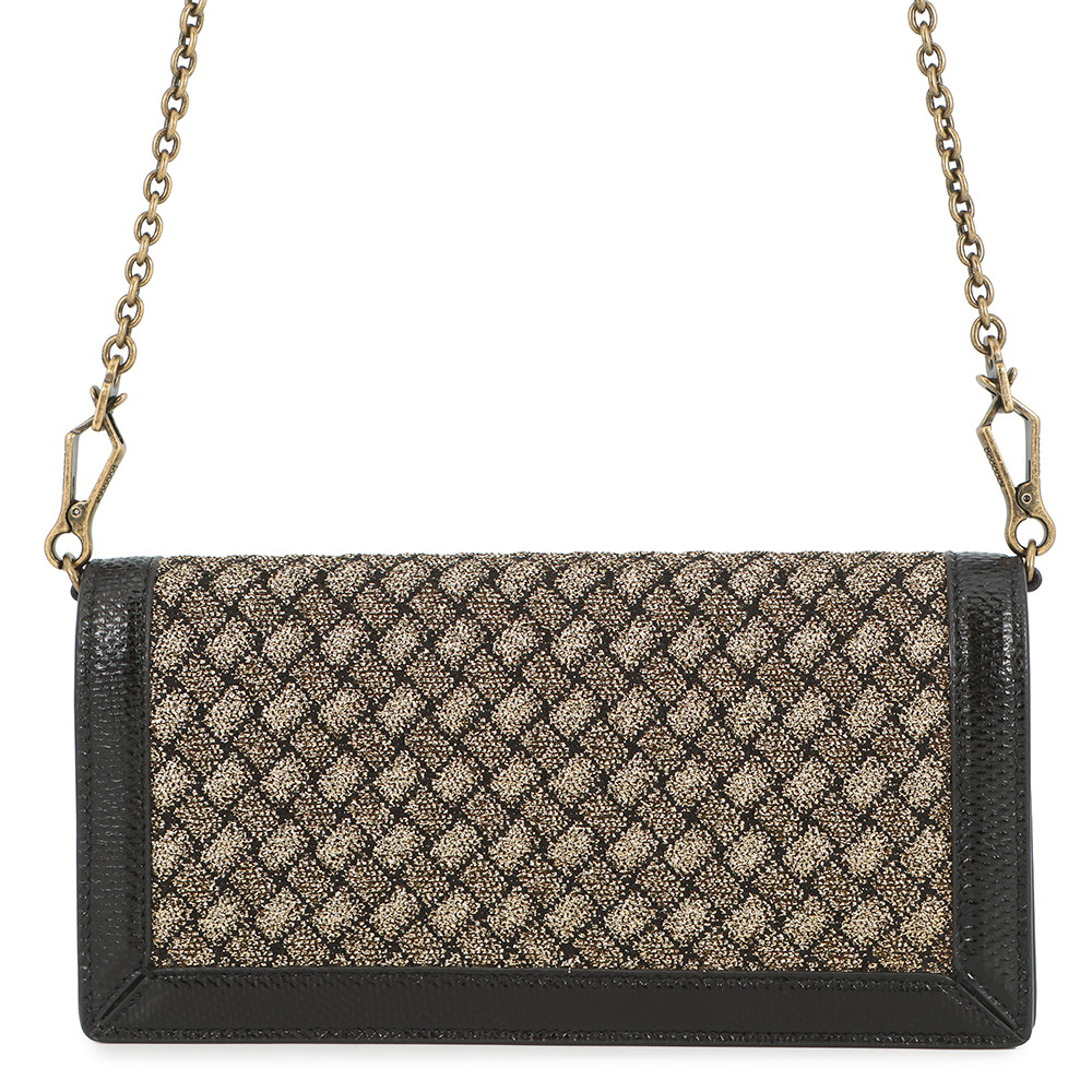 ボッテガヴェネタ チェーンウォレット イントレチャート ナイロン レザー BOTTEGA VENETA 財布 黒 【安心保証】 【中古】 ボッテガヴェネタ 財布 BOTTEGA VENETA WALLET