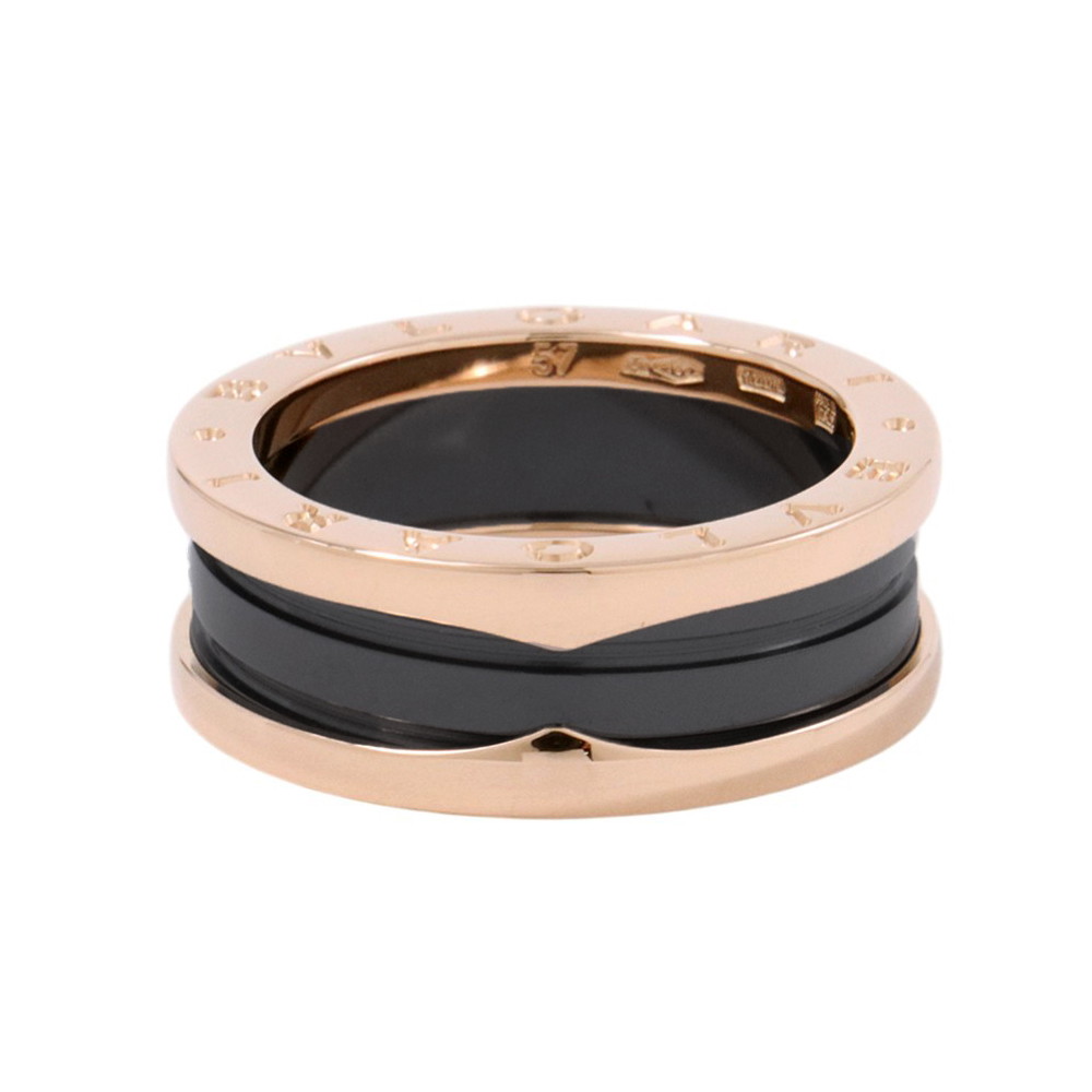 ブルガリ リング ビーゼロワン B-zero1 2バンド K18PGピンクゴールド/ブラックセラミック サイズ57 BVLGARI 指輪 【安心保証】 【中古】 ブルガリ リング BVLGARI 中古