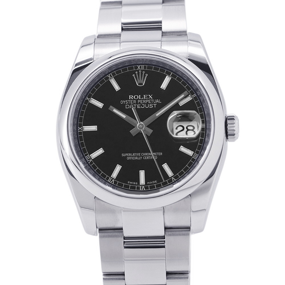 ロレックス デイトジャスト36 V番 116200 ROLEX 腕時計 黒文字盤 【安心保証】 【中古】 ロレックス デイトジャスト ROLEX ロレックス 中古