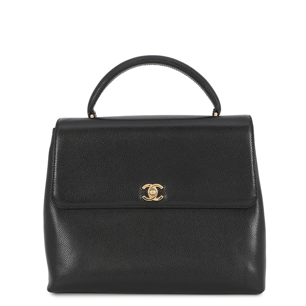 シャネル ハンドバッグ ココマーク トップハンドル キャビアスキン CHANEL 黒 【安心保証】 【中古】 シャネル バッグ レディース CHANEL BAG