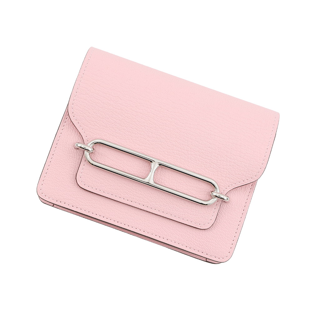 エルメス 財布 ロウリス ルリ スリム ローズサクラ/シルバー金具 シェブルミゾル K刻印 HERMES 財布 【中古】 エルメス 財布 エルメス HERMES WALLET