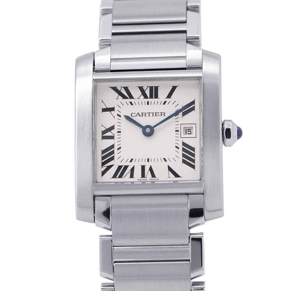カルティエ タンク フランセーズ MM W51011Q3 Cartier 腕時計 白文字盤 クォーツ 【安心保証】 【中古】 カルティエ タンク フランセーズ Cartier カルティエ 中古