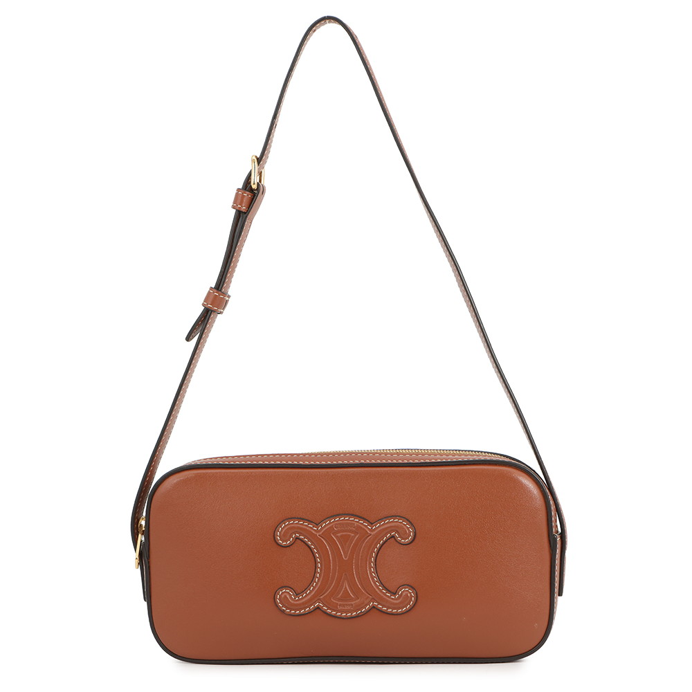 セリーヌ ショルダーバッグ トリオンフ ミニカメラバッグ レザー 10J583DR8 CELINE ハンドバッグ ブラウン 【安心保証】 【中古】 セリーヌ バッグ CELINE BAG 78,540円