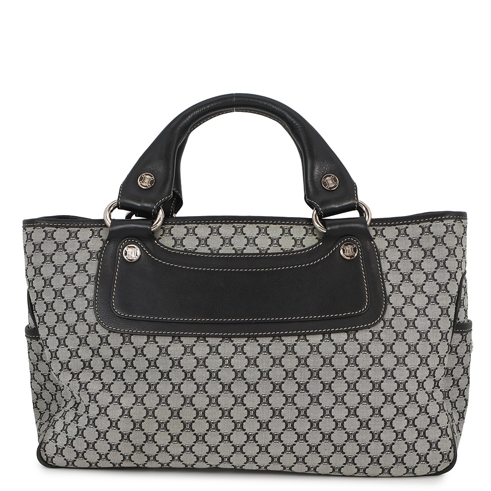 セリーヌ ハンドバッグ マカダム ブギーバッグ キャンバス/レザー 134022 CELINE 黒 【安心保証】 【中古】 セリーヌ バッグ CELINE BAG