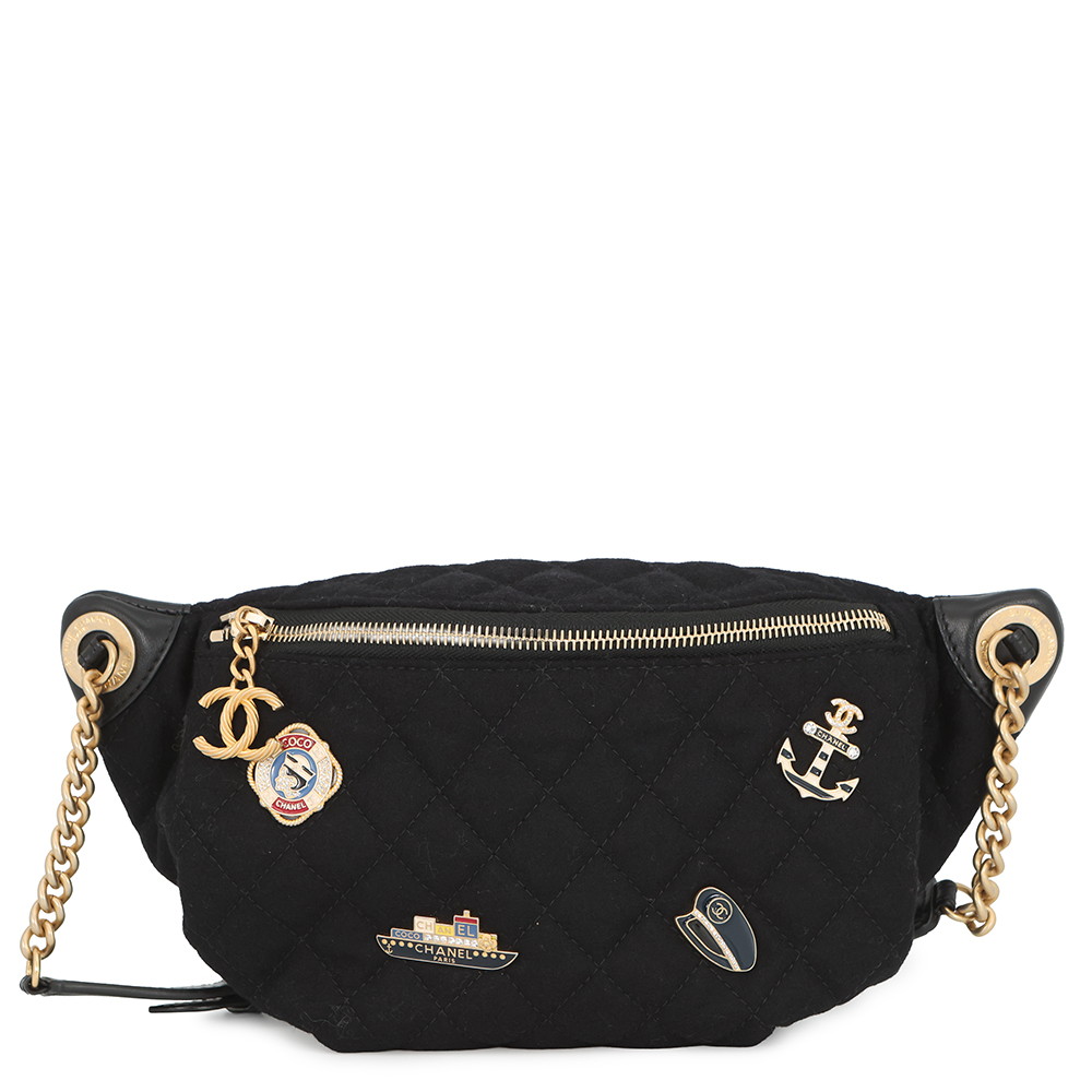 シャネル ボディバッグ パリハンブルク ココマーク マトラッセ ウール/ラムスキン AP3761 CHANEL 黒 チェーンショルダー 【安心保証】 【中古】 シャネル バッグ レディース CHANEL BAG