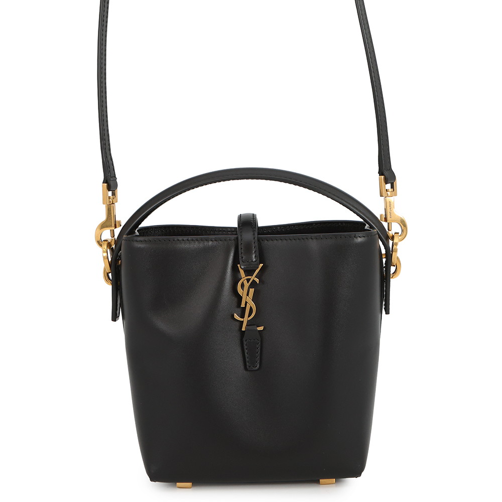 サンローランパリ ハンドバッグ LE 37 ミニ バケットバッグ カーフレザー 765870 SAINT LAURENT PARIS 黒 2way 【安心保証】 【中古】  サンローランパリ バッグ SAINT LAURENT PARIS BAG
