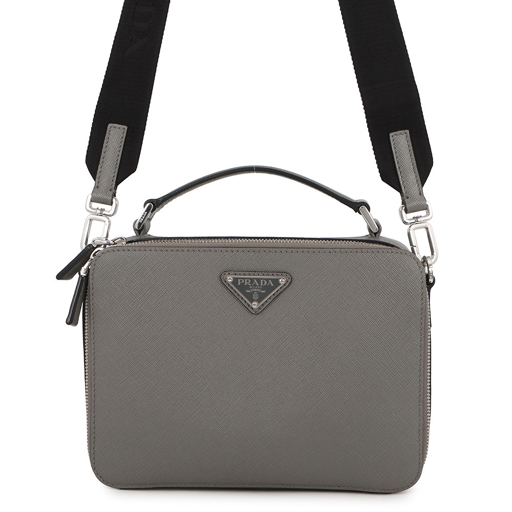 プラダ ハンドバッグ ブリック サフィアーノレザー 1VH069 PRADA 2way 【安心保証】 【中古】 プラダ バッグ メンズ PRADA BAG