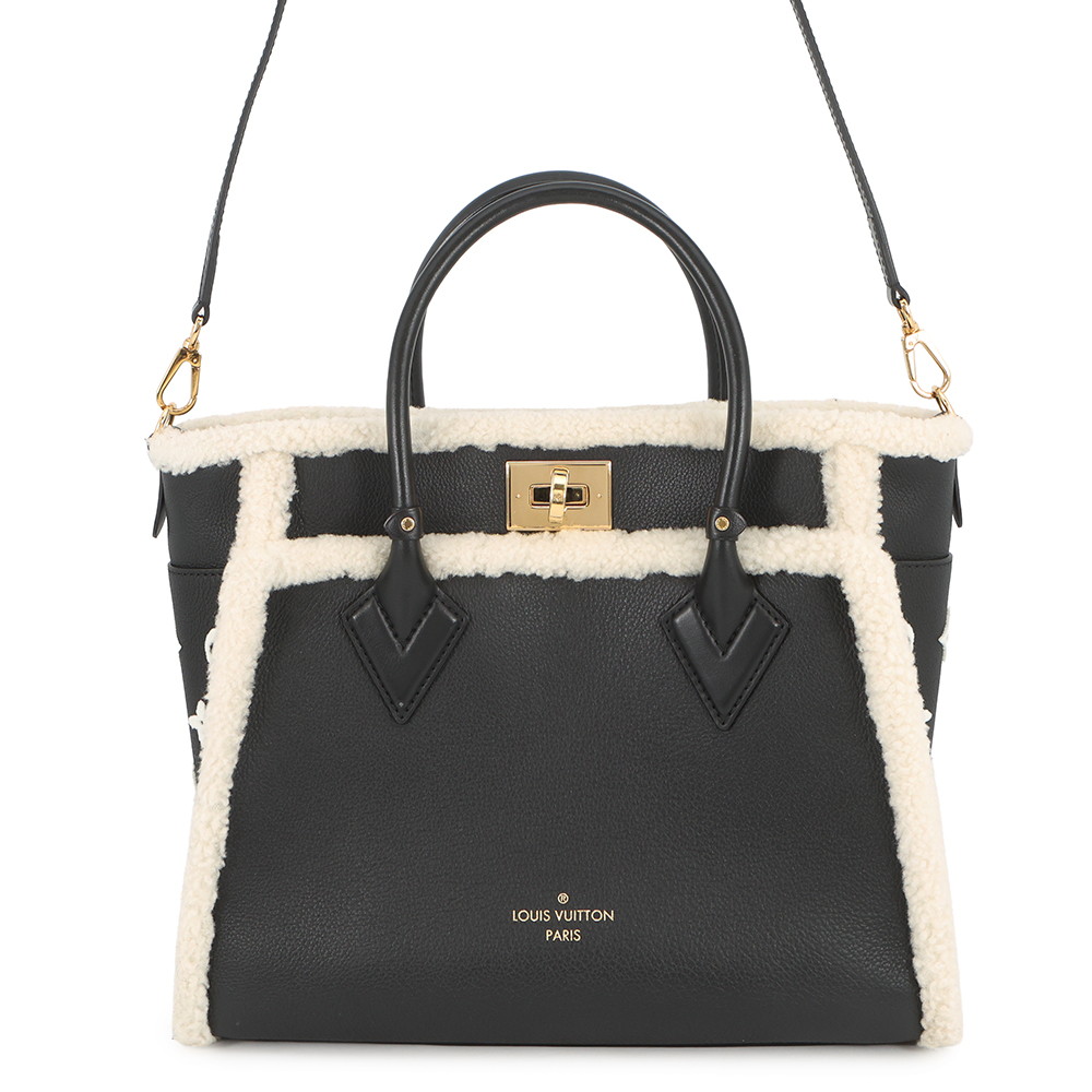 ルイヴィトン ハンドバッグ シアリング/カーフレザー オンマイサイドMM M58908 LOUIS VUITTON 2way 黒 ブラック 【安心保証】 【中古】 ルイ・ヴィトン バッグ ルイ ヴィトン LOUIS VUITTON