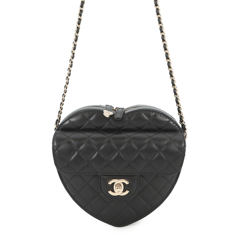 シャネル チェーンショルダーバッグ マトラッセ ハートシェイプ ラムスキン AS3191 CHANEL バッグ 黒 【安心保証】 【中古】 シャネル バッグ レディース CHANEL BAG
