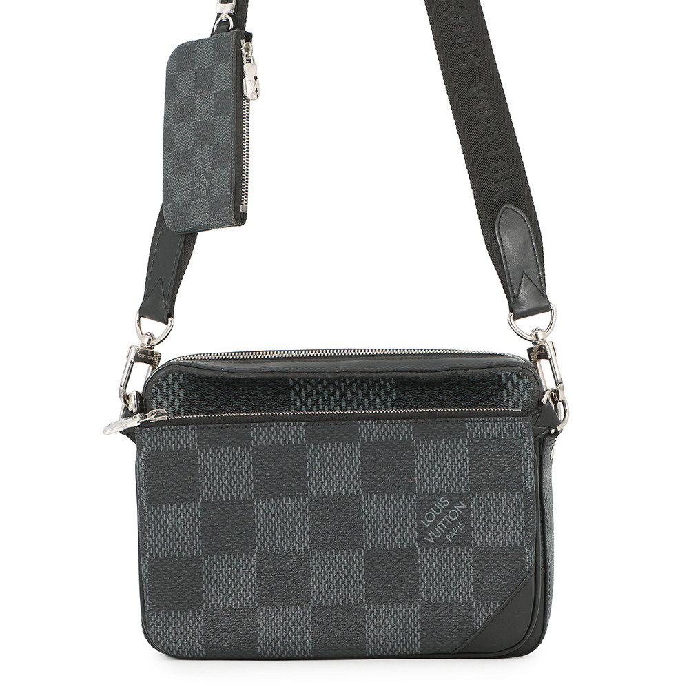 ルイヴィトン ショルダーバッグ ダミエ・グラフィット 3D 3重協奏曲・飛脚屋 N50017 LOUIS VUITTON 黒いこと 黒 【楽になること引きうける】 【中古】  ルイ・ヴィトン ダミエ 御徒面子 メンズ LOUIS VUITTON BAG バッグ・小物・ブランド雑貨-バッグ-ショルダーバッグ・メッセンジャーバッグ