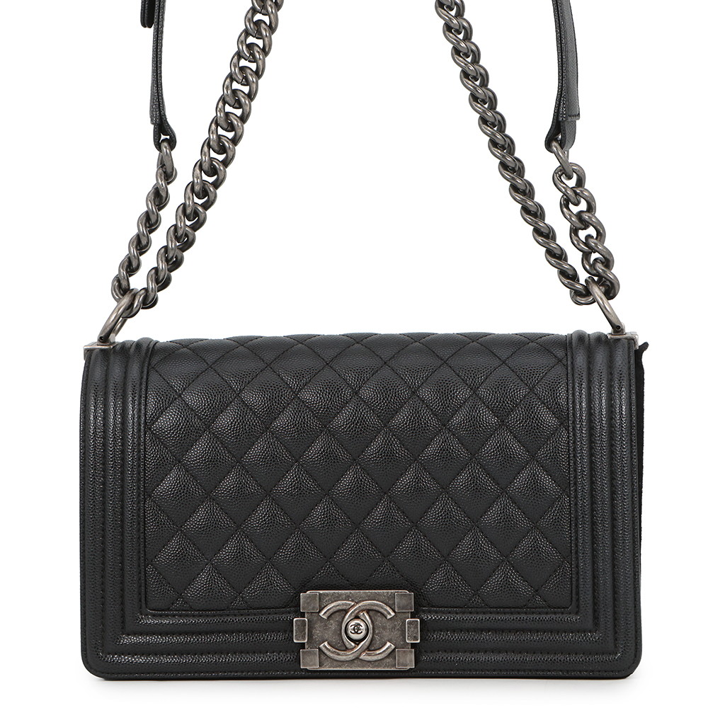 シャネル チェーンショルダーバッグ マトラッセ ココマーク ボーイシャネル キャビアスキン A67086 CHANEL 黒 【安心保証】 【中古】 シャネル バッグ レディース CHANEL BAG