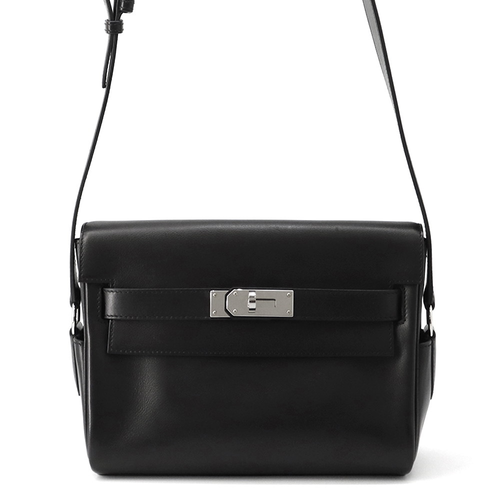 エルメス ケリーメッセンジャーPM ブラック/シルバー金具 エバーグレイン K刻印 HERMES メンズ 黒 【安心保証】 【中古】 エルメス バッグ エルメス メンズ HERMES BAG 789,705円