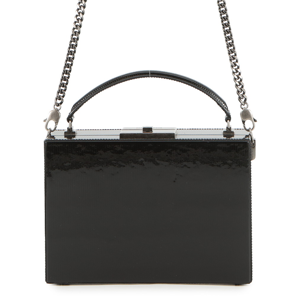 サンローランパリ バニティ バッグ パテント SAINT LAURENT PARIS ２wayショルダー 黒 【安心保証】 【中古】 サンローランパリ バッグ サンローランパリ SAINT LAURENT PARIS BAG