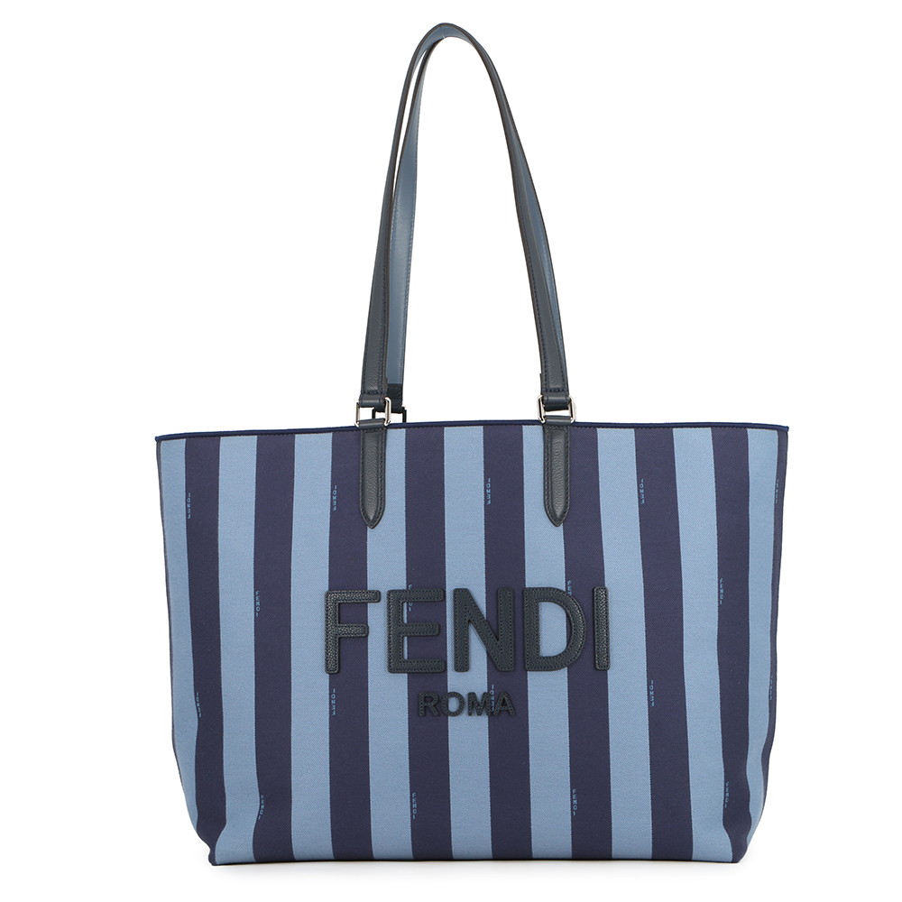 フェンディ トートバッグ ロゴタイプ 縞模様 帆布/なめし革 7VA610 FENDI 御徒面子 【楽になること引きうける】 【中古】 フェンディ 御徒面子 FENDI BAG