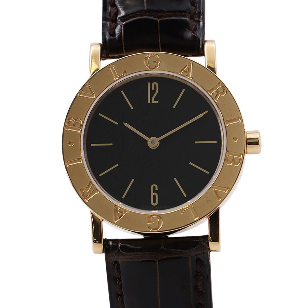 ブル小峡谷 ブルガリブルガリ BB30GL BVLGARI  ウオッチ 黒文字盤 【楽になること引きうける】 【中古】 ブル小峡谷 ブルガリブルガリ 中古 腕時計-メンズ腕時計