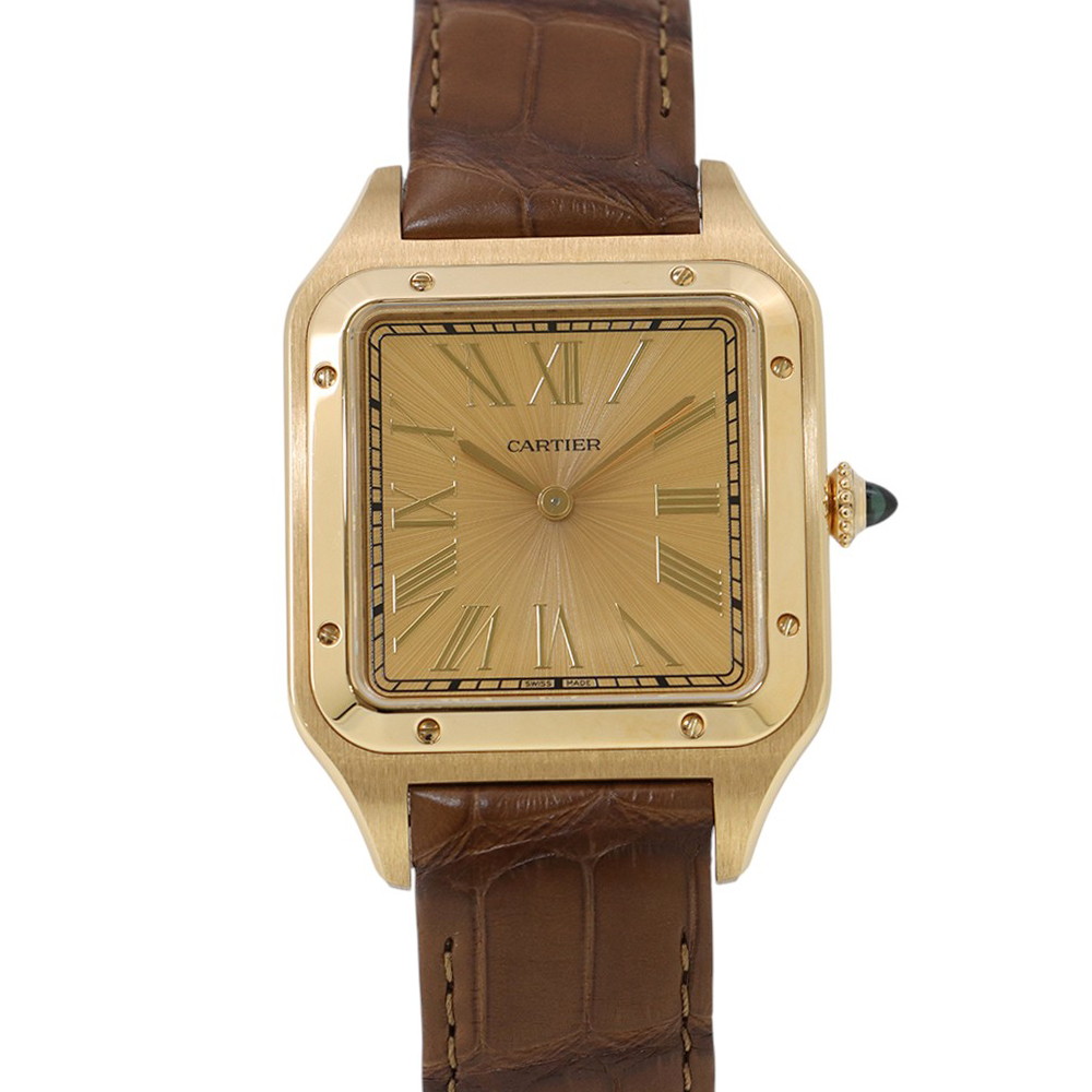 カルティエ サントス デュモン XL WGSA0111 Cartier 腕時計 ゴールド文字盤 【安心保証】 【中古】 カルティエ サントス デュモン Cartier カルティエ 中古｜ギャラリーレア店