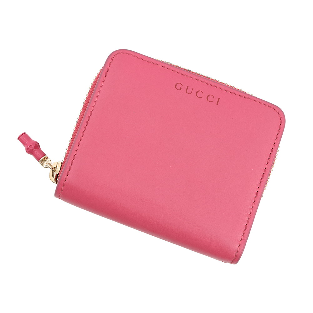 グッチ 二つ折り紙入れ バンブー スモールウォレット なめし革 828171 GUCCI 【楽になること言いはなつ】 【中古】  グッチ 紙入れ GUCCI WALLET