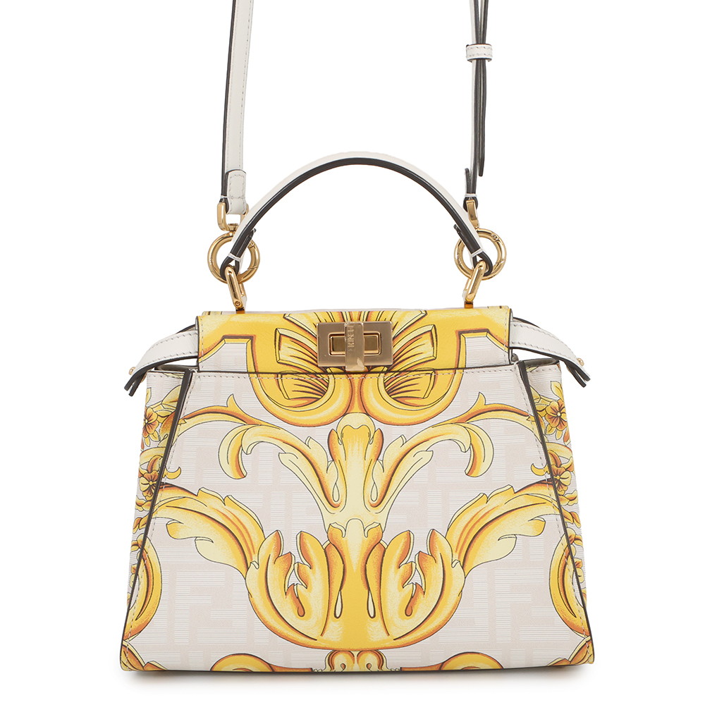 フェンディ ハンドバッグ フェンダーチェ ピーカブー 8BN244 FENDI ベルサーチェコラボ 2way 白 【安心保証】 【中古】 フェンディ バッグ FENDI BAG