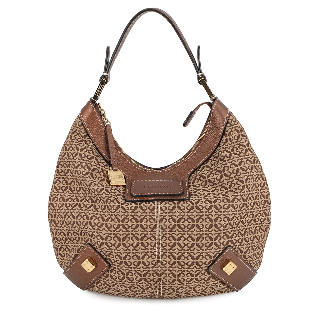 ロエベ ハンドバッグ ニューロード リピート アナグラム ワンショルダー キャンバス レザー LOEWE 【安心保証】 【中古】 ロエベ バッグ レディース LOEWE BAG｜ギャラリーレア店