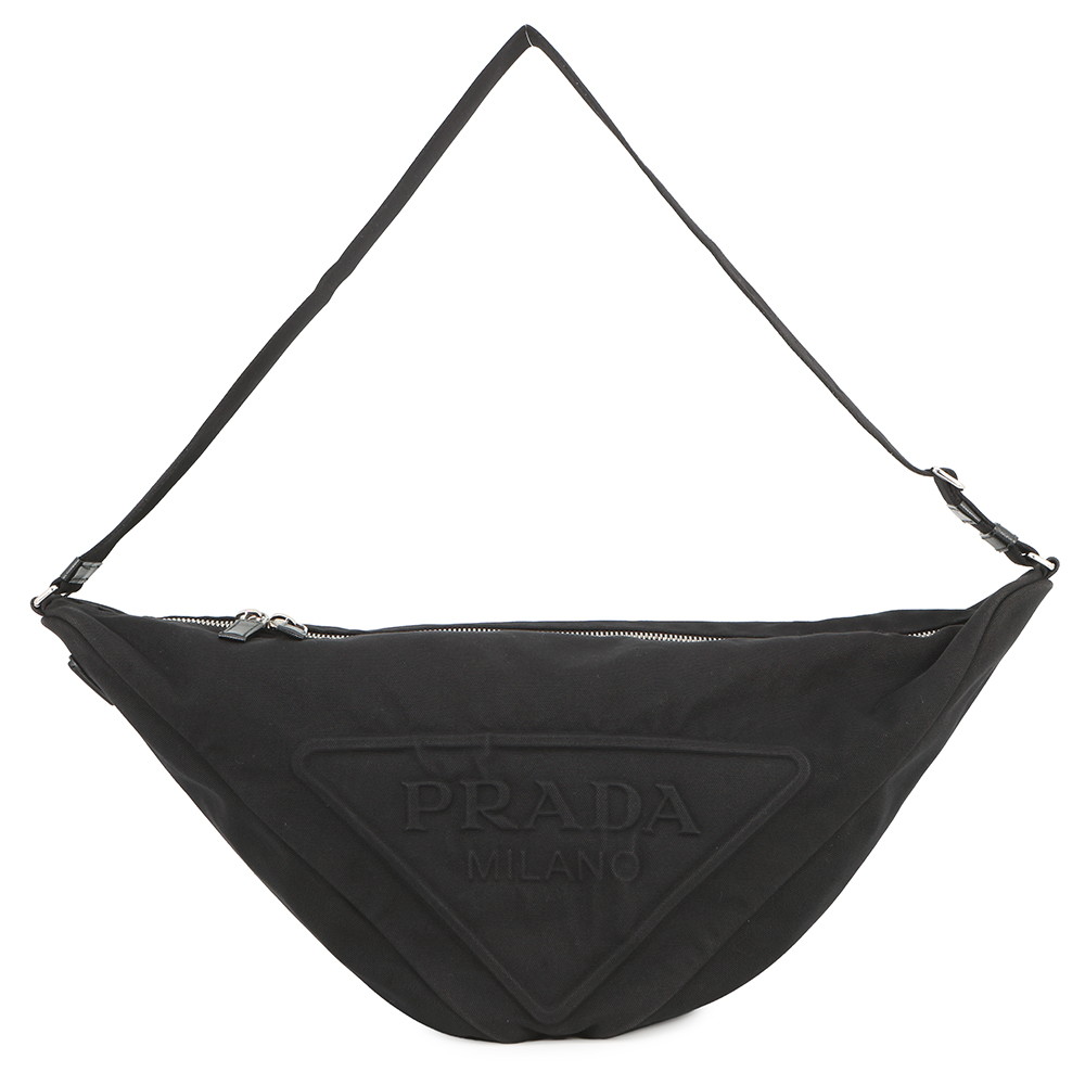 プラダ ショルダーバッグ 三角形御徒面子 帆布 2VY007 PRADA 黒 【安全性のある引き請ける】 【中古】 プラダ 御徒面子 PRADA BAG