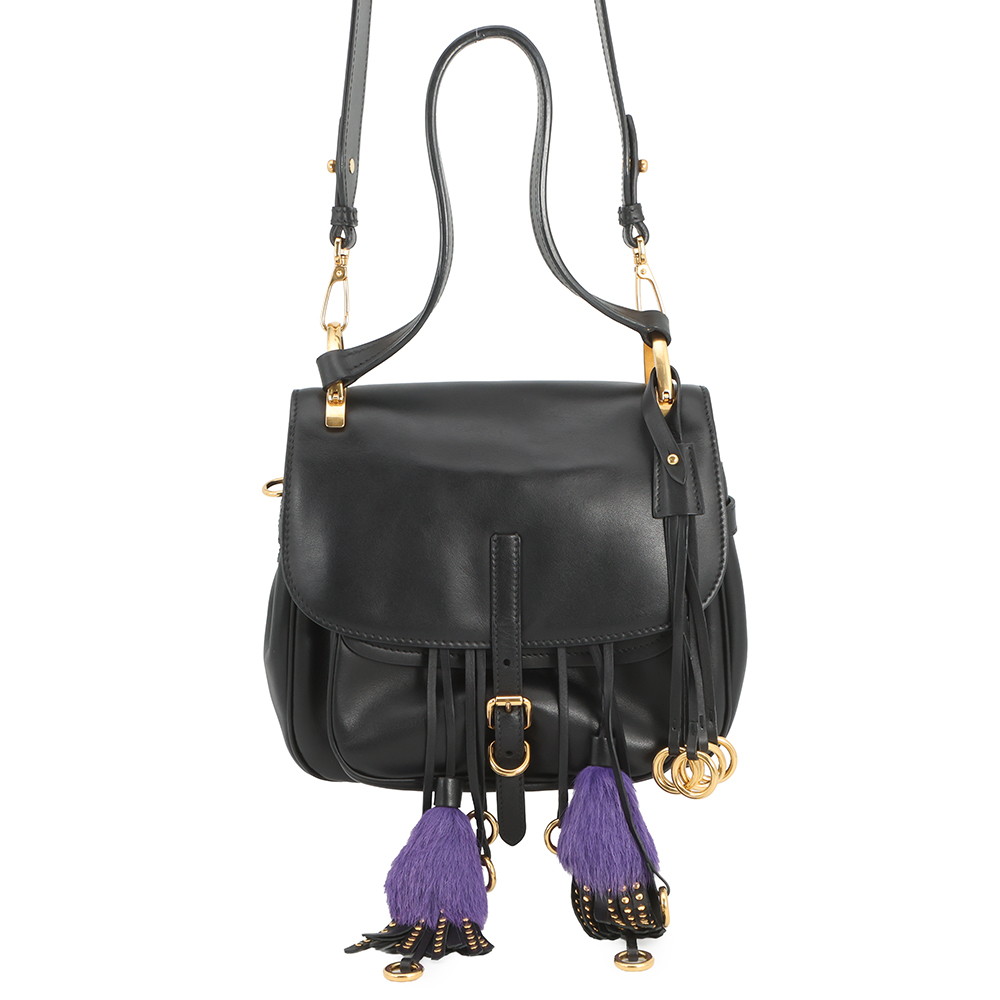 プラダ ショルダーバッグ コル割引き販売 なめし革 1BD080 PRADA 黒 2way 【楽になること引き請ける】 【中古】  プラダ 御徒面子 PRADA BAG