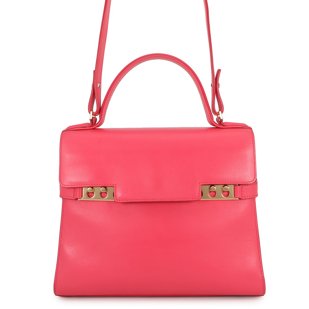 デルヴォー ハンドバック タンペートMM カーフレザー AA0368AAX0AEZDP Delvaux デル洋弓 2way 【安全性のある引き受ける】 【中古】  デルヴォー 御徒面子 デル洋弓 Delvaux BAG