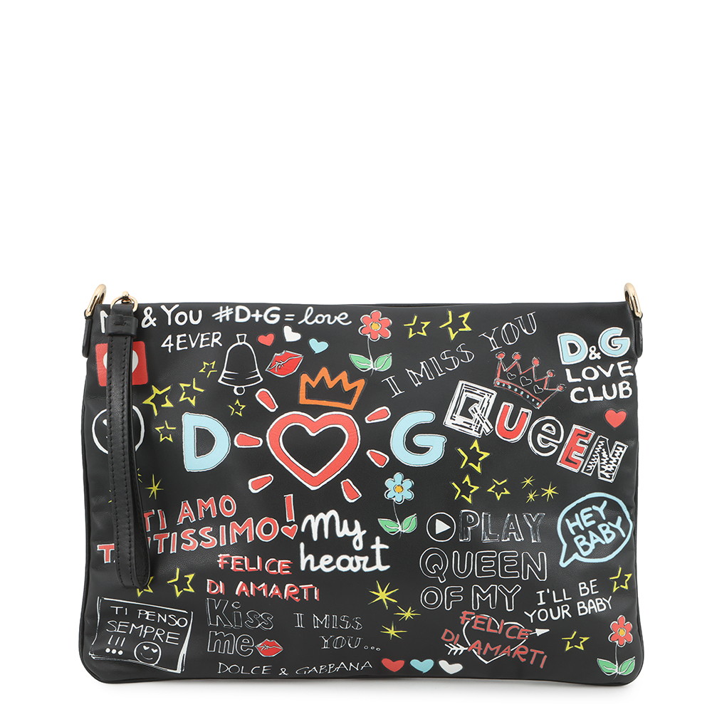 ドルチェ\u0026ガッバーナ クラッチペダル御徒面子 CLEO グラフィティ なめし革 DOLCE\u0026GABBANA 黒 2way 【楽になること引き受ける】 【中古】  ドルチェ\u0026ガッバーナ 御徒面子 DOLCE\u0026GABBANA BAG
