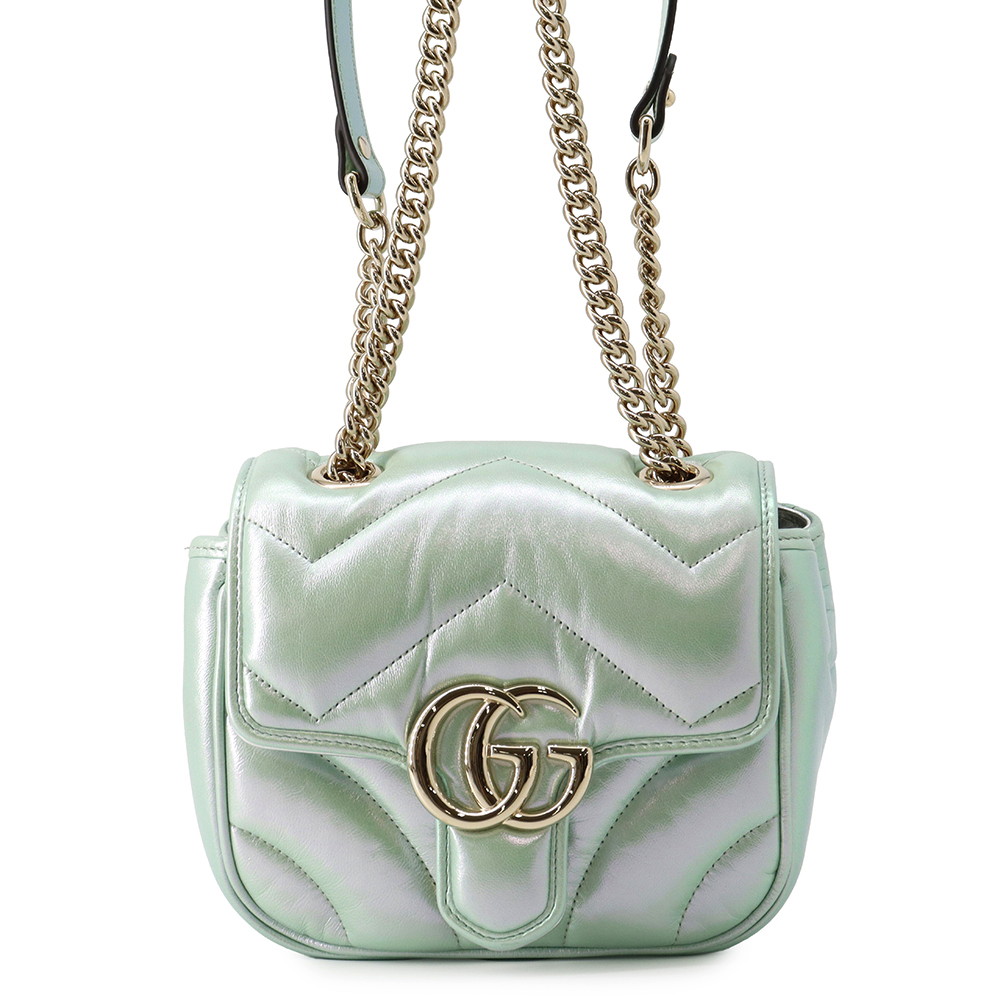 グッチ チェーン店ショルダーバッグ GGマーモント キルティング ミニ なめし革 739682 GUCCI 【中古】 グッチ 御徒面子 GUCCI BAG
