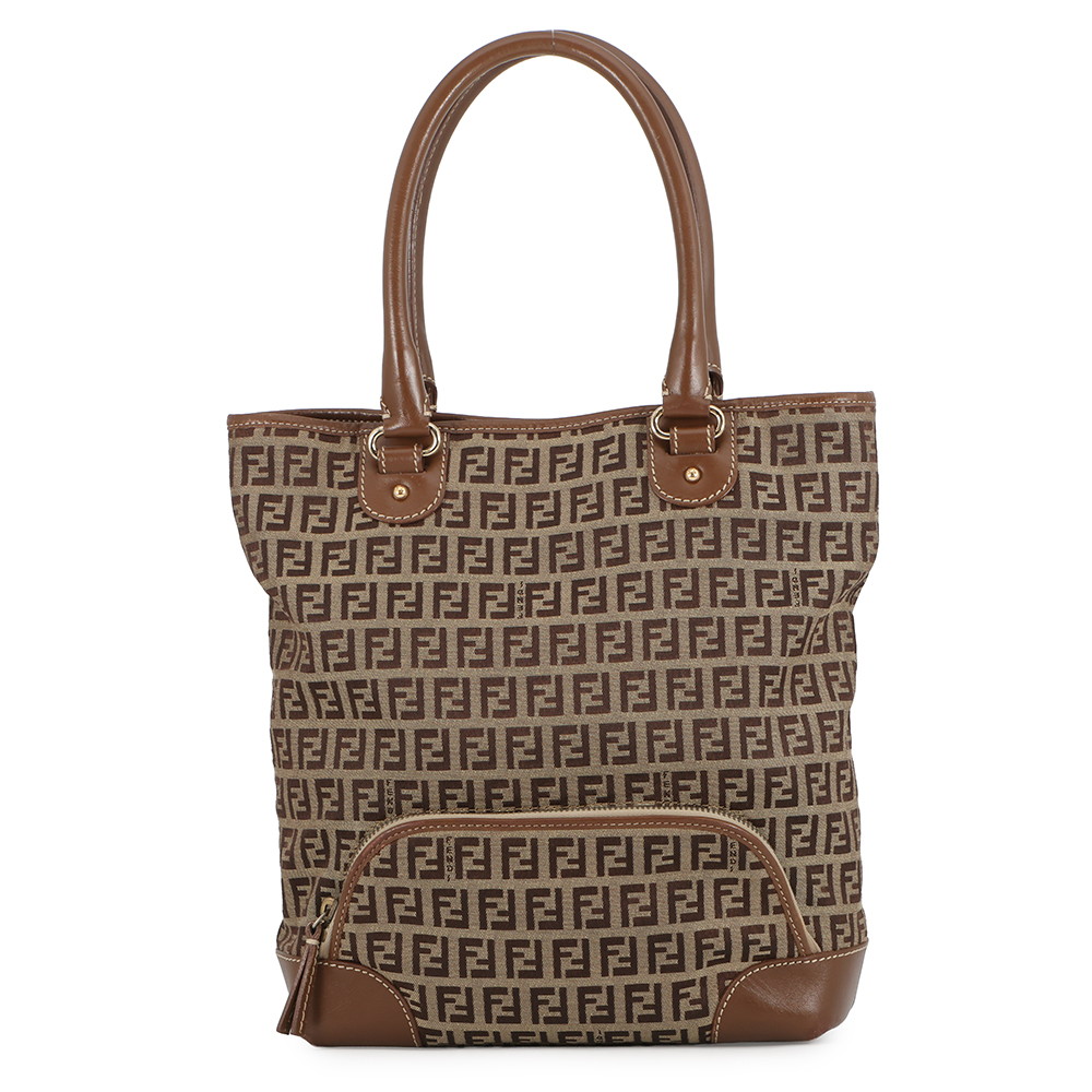 フェンディ トートバッグ ズッキーノ キャンバス レザー FENDI バッグ 【安心保証】 【中古】 フェンディ バッグ FENDI BAG｜ギャラリーレア店