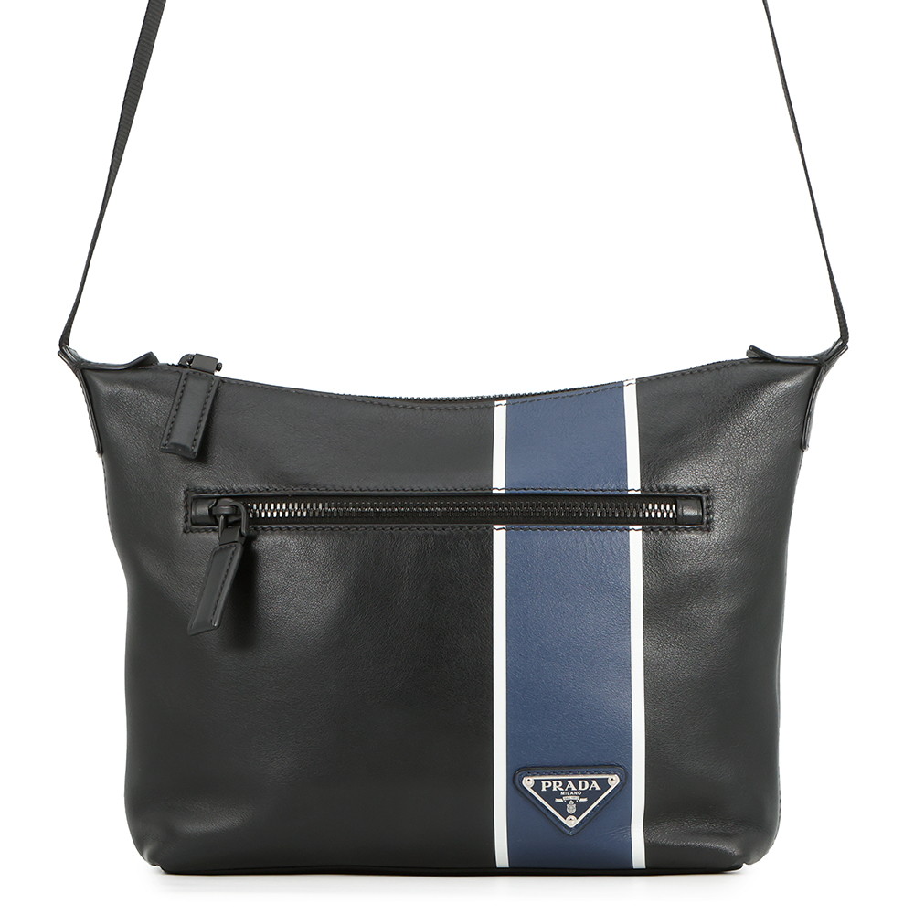 プラダ ショルダーバッグ ３角形ロゴタイプ なめし革 2VH078 PRADA 黒 【楽になること引き受ける】 【中古】 プラダ 御徒面子 PRADA BAG