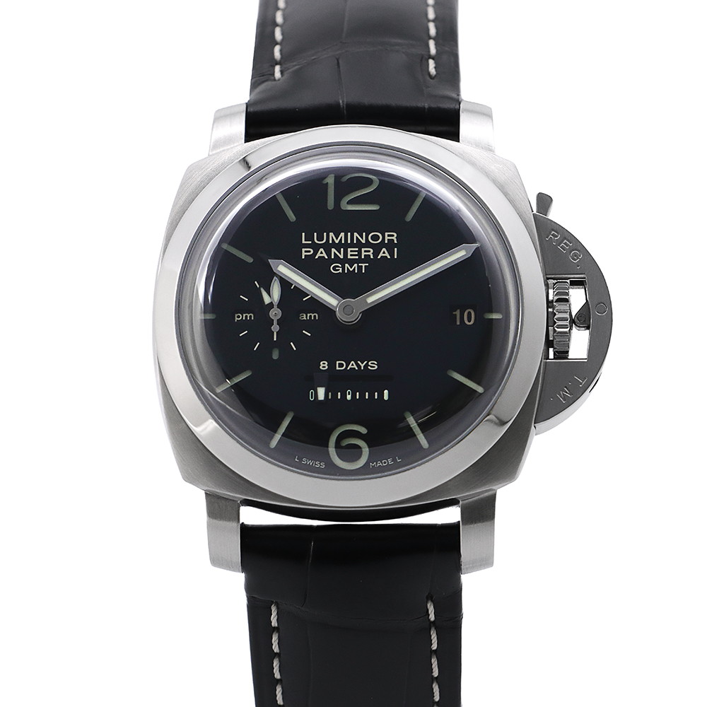 パネライ ルミノール1950 8デイズ GMT PAM00233 PANERAI 腕時計 黒文字盤 【安心保証】 【中古】 パネライ ルミノール PANERAI パネライ 中古｜ギャラリーレア店 436,050円