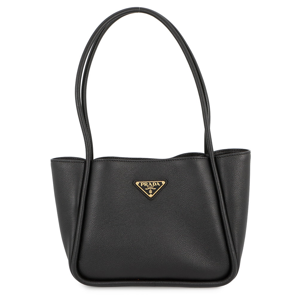 プラダ トートバッグ ショッピングトート レザー 1BG539 PRADA 黒 【安心保証】 【中古】 プラダ バッグ PRADA BAG