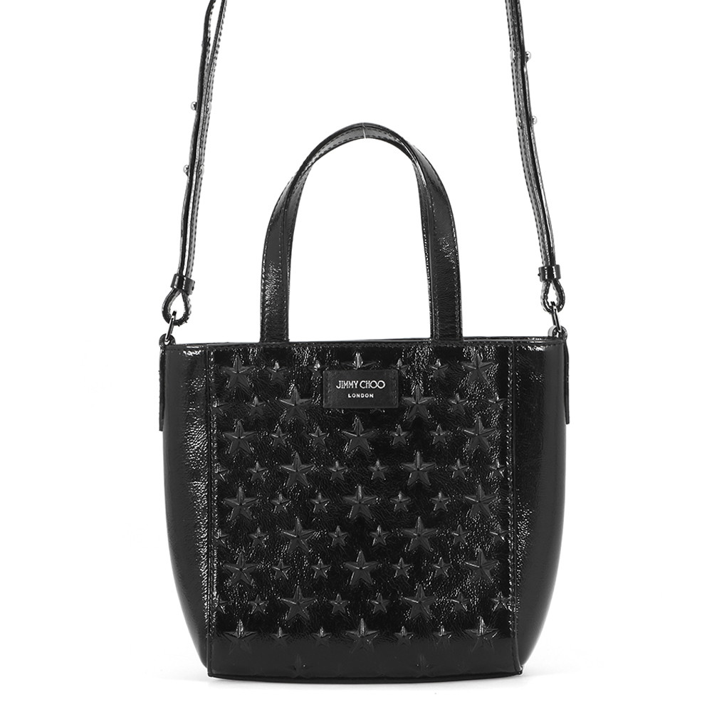 ジミーチュウ ハンドバッグ ペガシ ミニ スターエンボス パテント JIMMY CHOO 2wayバッグ 黒 【安心保証】 【中古】 ジミーチュウ バッグ レディース JIMMY CHOO BAG｜ギャラリーレア店