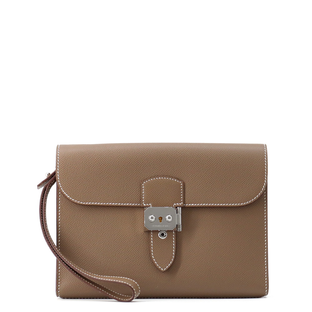エルメス クラッチバッグ サック ア デペッシュ24 エトゥープ/シルバー金具 エプソン K刻印 HERMES 【安心保証】 【中古】 エルメス バッグ メンズ HERMES BAG|ギャラリーレア店