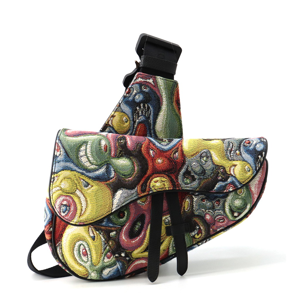 クリスチャン・ディオール 上半身御徒面子 Christian Dior × Kenny Scharf サドル御徒面子 帆布 Christian Dior 【楽になること引きうける】 【中古】  クリスチャン・ディオール 御徒面子 Christian Dior BAG