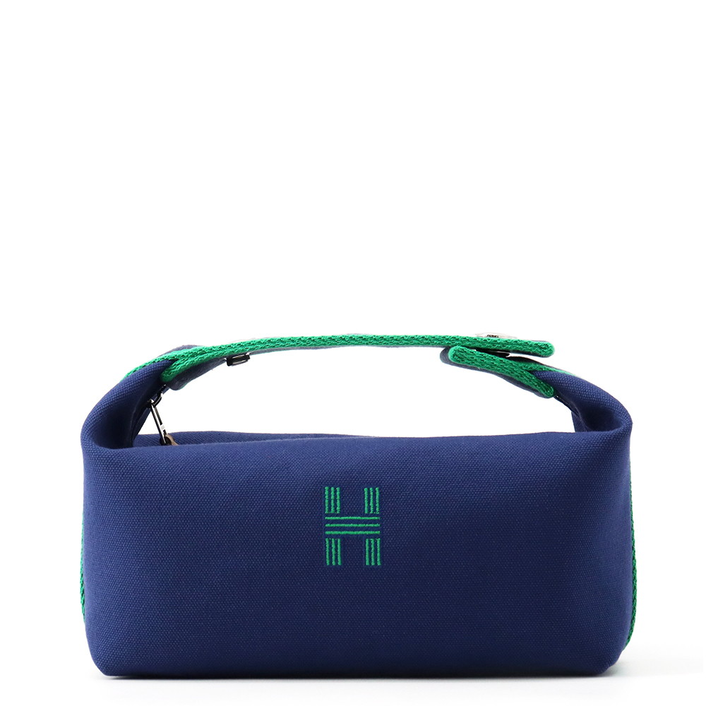 エルメス 合切袋 ブリッド・ア・ブラックPM 米国海兵隊員/しろがね色金具 帆布 HERMES 小入れもの 【楽になること引きうける】 【中古】 エルメス 合切袋 エルメス HERMES