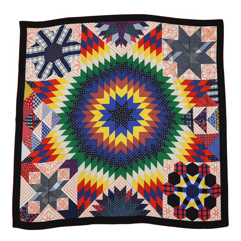 エルメス 袈裟 カレ140 カレジェアン アメリカン・キルト American Quilts カシミール 地絹 HERMES 2022年秋冬 【中古】 エルメス 袈裟 エルメス えり巻き HERMES SCARF