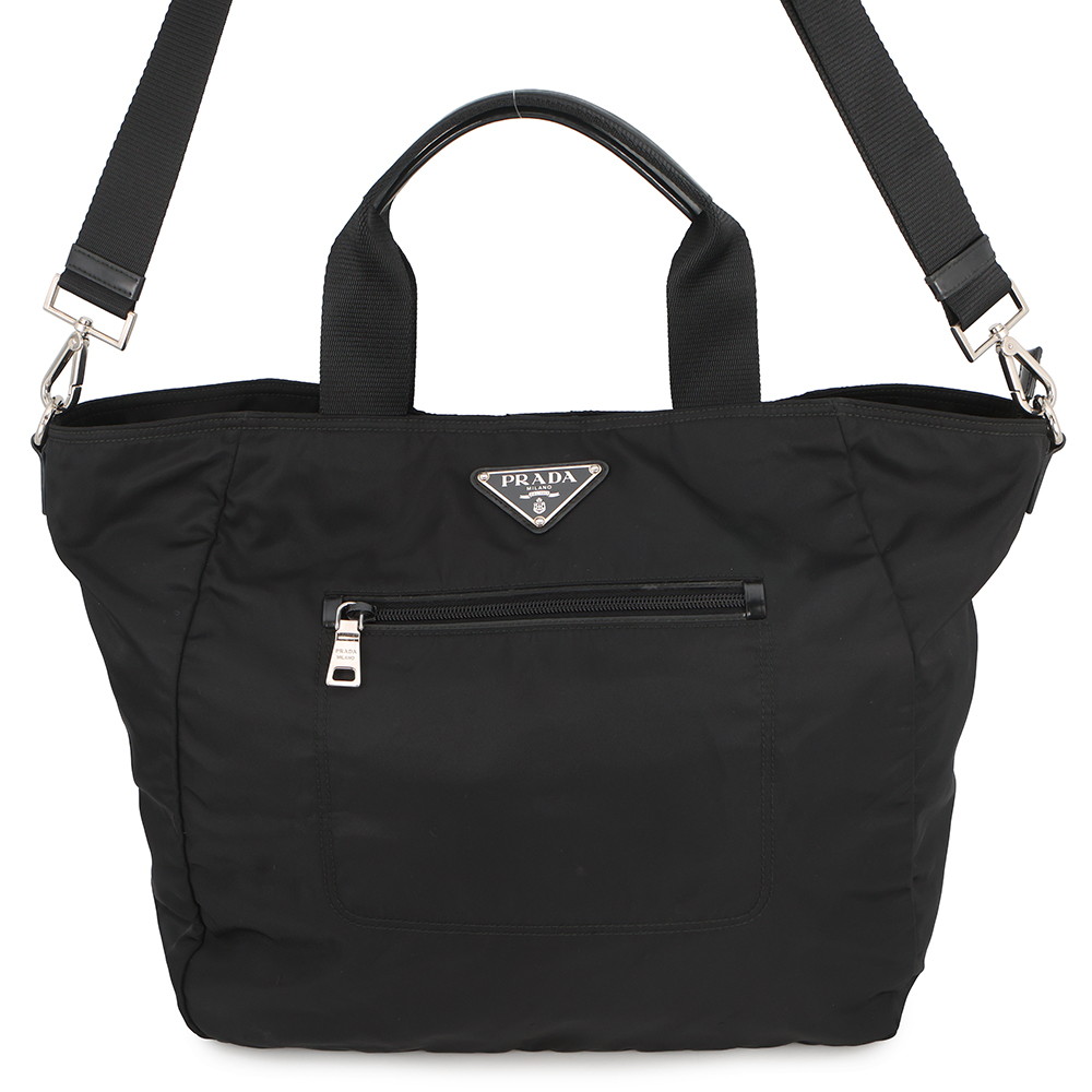 プラダ トートバッグ ナイロン BR4376 PRADA 2way 黒 【楽になること引きうける】 【中古】 プラダ 御徒面子 PRADA BAG