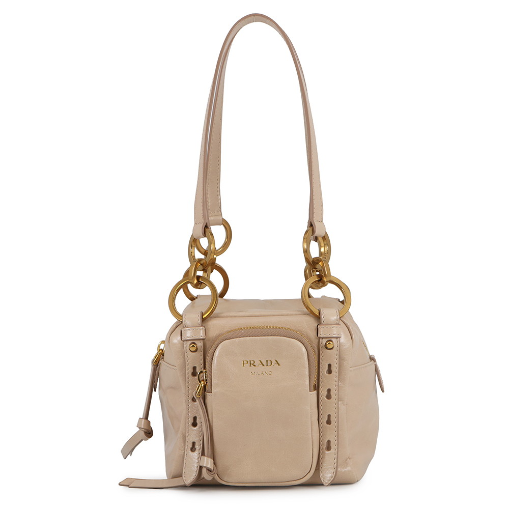 プラダ ハンドバッグ トップハンドル ミニバッグ ダングルレザー 1BB137 PRADA 【安心保証】 【中古】 プラダ バッグ レディース PRADA BAG|ギャラリーレア店
