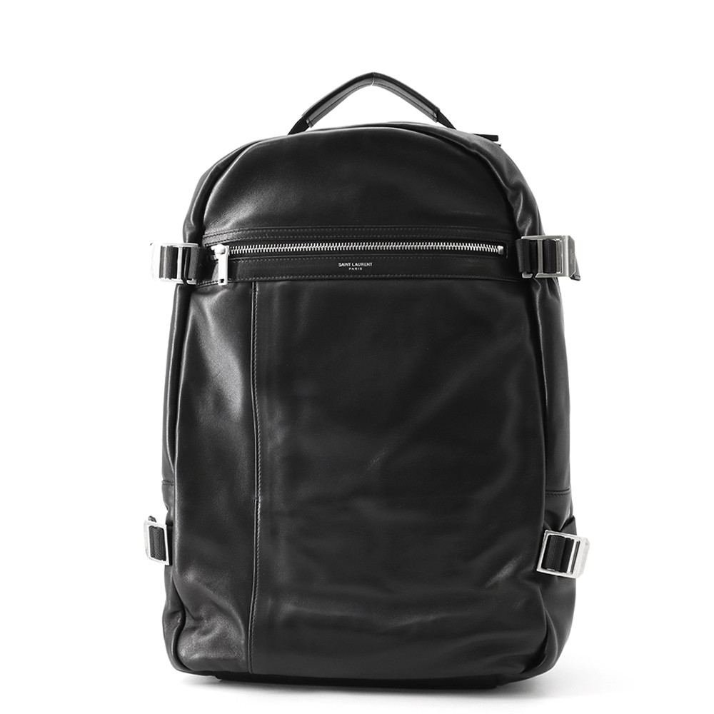 サンローランパリ 背嚢 シティ トレッキングバックパック 子ヒツジ人はだ 649765 SAINT LAURENT PARIS 黒 【安全性のある引き請ける】 【中古】  サンローランパリ 御徒面子 SAINT LAURENT PARIS BAG
