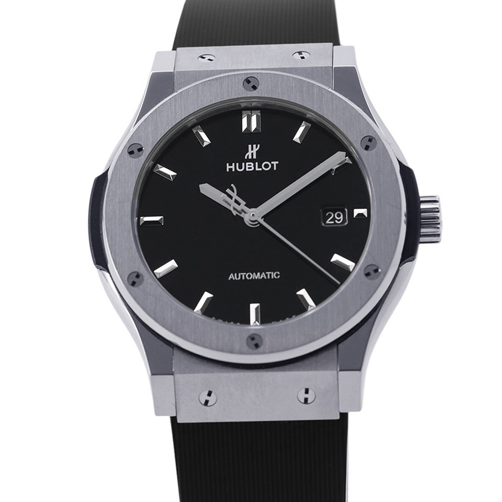 ウブロ クラシック フュージョン チタニウム ブラックシャイニー 542.NX.1270.RX HUBLOT 腕時計 黒文字盤 【安心保証】 【中古】 ウブロ クラシックフュージョン HUBLOT ウブロ 中古｜ギャラリーレア店 328,185円