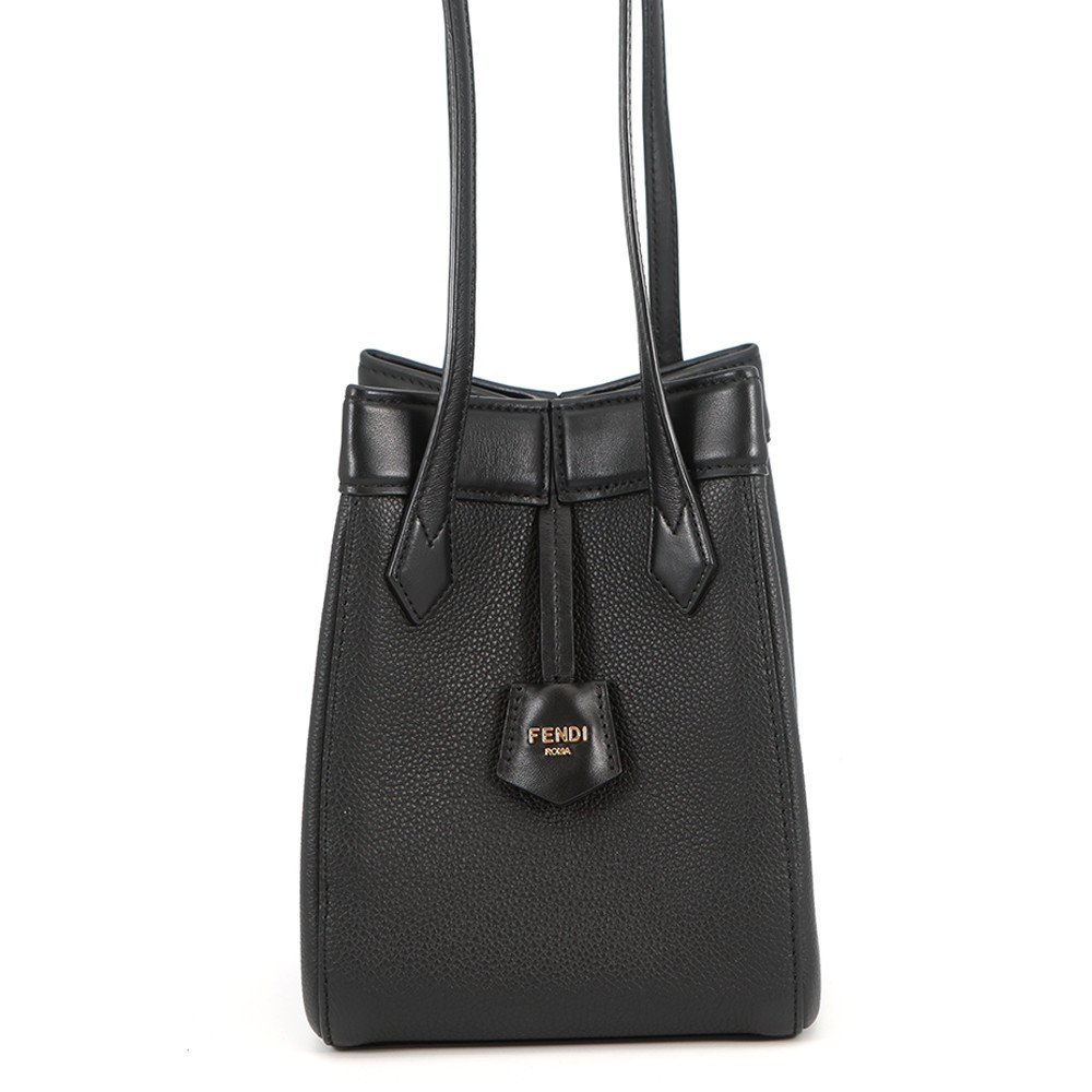 フェンディ ショルダーバッグ オリガミ Origami ミニ なめし革 8BS083 FENDI 2way ハンドバック 黒 【楽になること引き受ける】 【中古】 フェンディ 御徒面子 レディース FENDI BAG