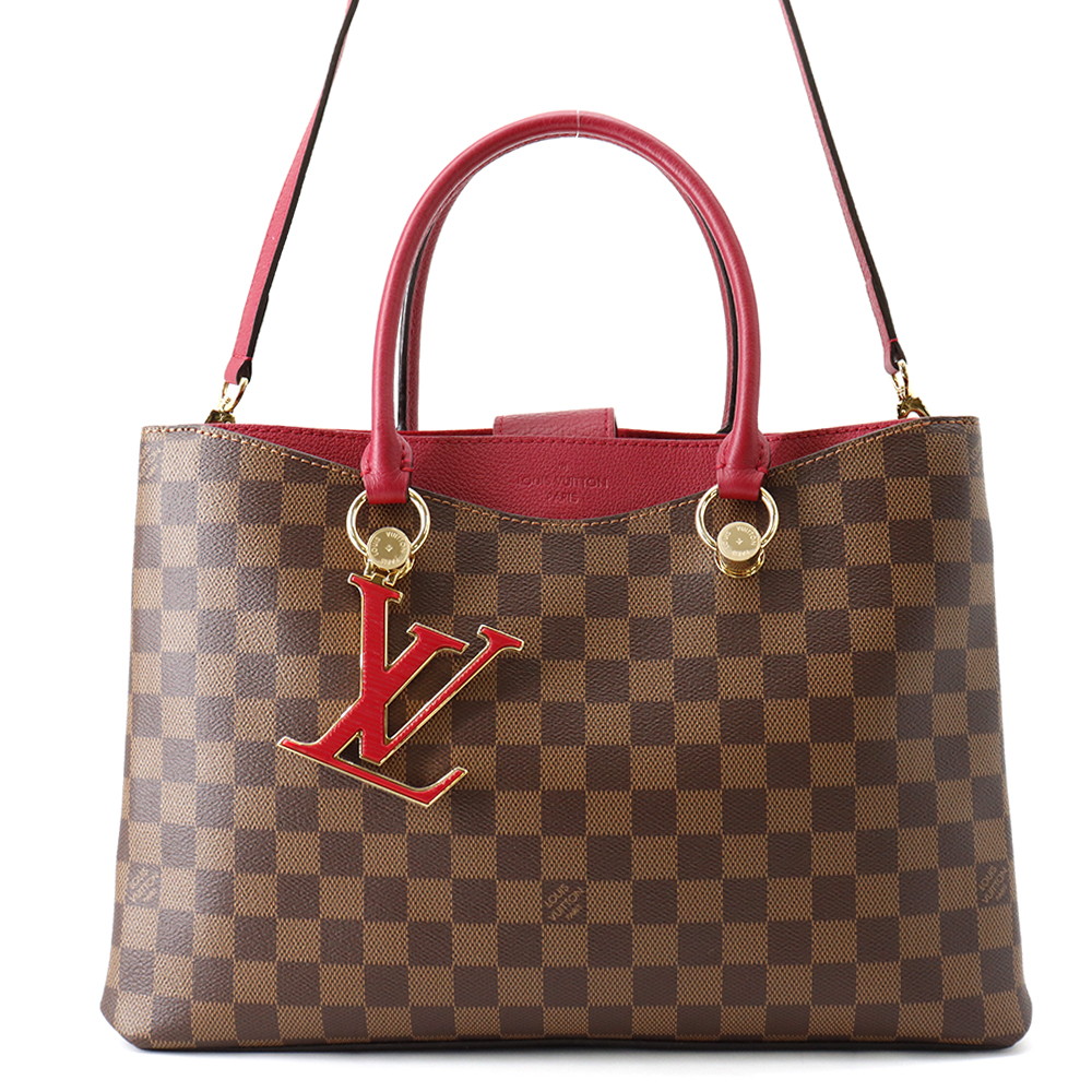 ルイヴィトン ハンドバック ダミエ・エベヌ LVリバー側面 N40052 LOUIS VUITTON 2wayショルダーバッグ 【楽になること引きうける】 【中古】 ルイヴィトン ダミエ 御徒面子 レディース LOUIS VUITTON BAG