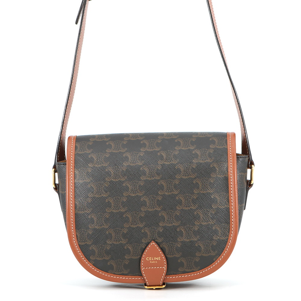 セリーヌ ショルダーバッグ トリオンフ フォルコ ミディアム レザー 191502BZJ.04LU CELINE バッグ 【安心保証】 【中古】 セリーヌ バッグ CELINE BAG｜ギャラリーレア店