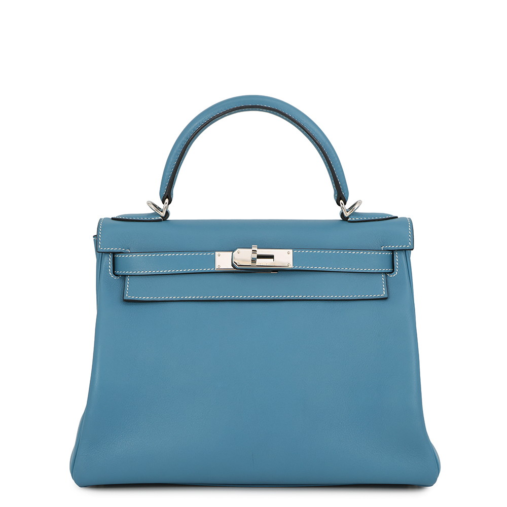 エルメス ハンドバッグ ケリー28 内縫い ブルージーン/シルバー金具 エバーグレイン □J刻印 HERMES 2wayバッグ 【安心保証】 【中古】 エルメス ケリー エルメス バッグ エルメス レディース HERMES Kelly HERMES BAG|ギャラリーレア店