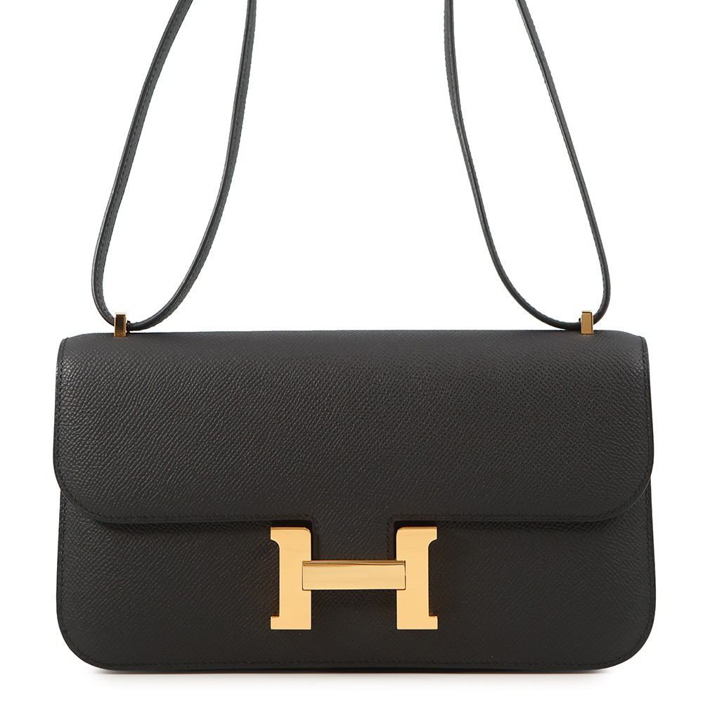 エルメス コンスタンス エラン ミロワール ブラック/ゴールド金具 エプソン K刻印 HERMES 黒 【安心保証】 【中古】 エルメス バッグ HERMES BAG|ギャラリーレア店