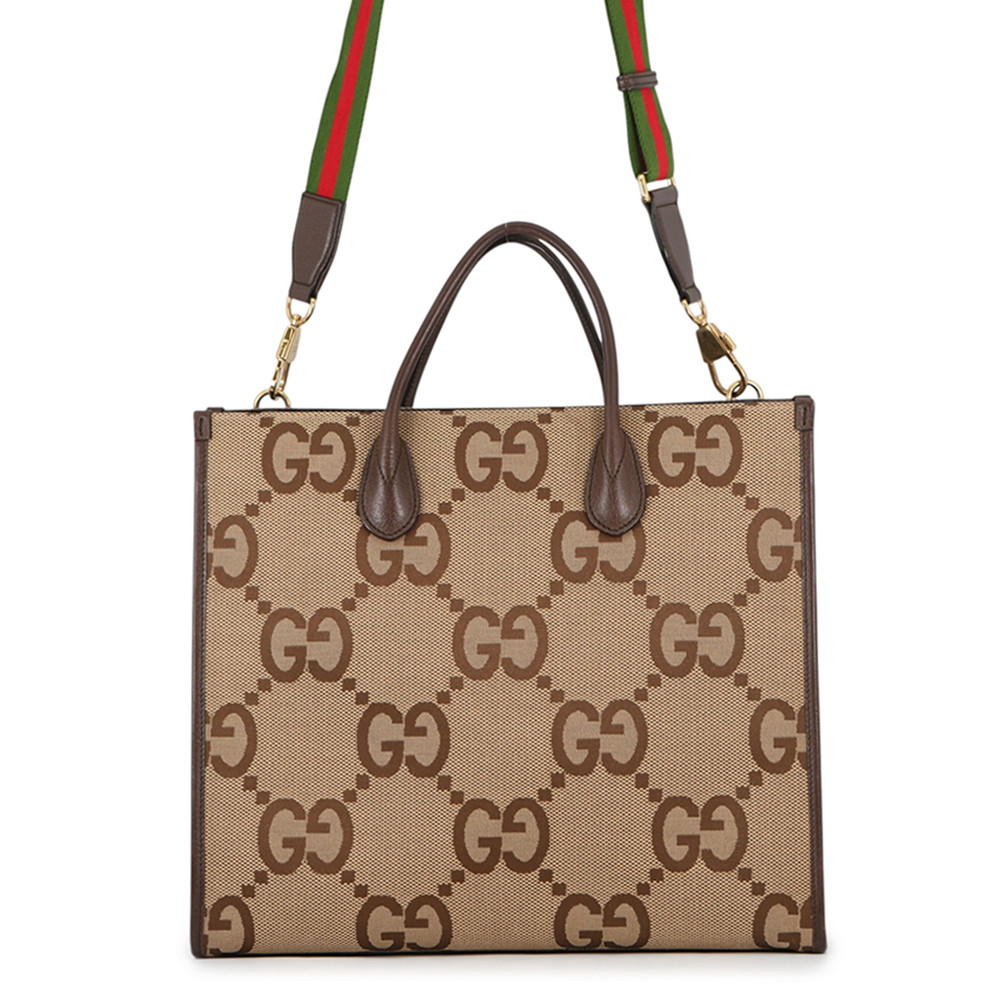 グッチ トートバッグ ジャンボGG キャンバス レザー 678839 GUCCI 2wayショルダー 【安心保証】 【中古】 グッチ バッグ GUCCI BAG｜ギャラリーレア店