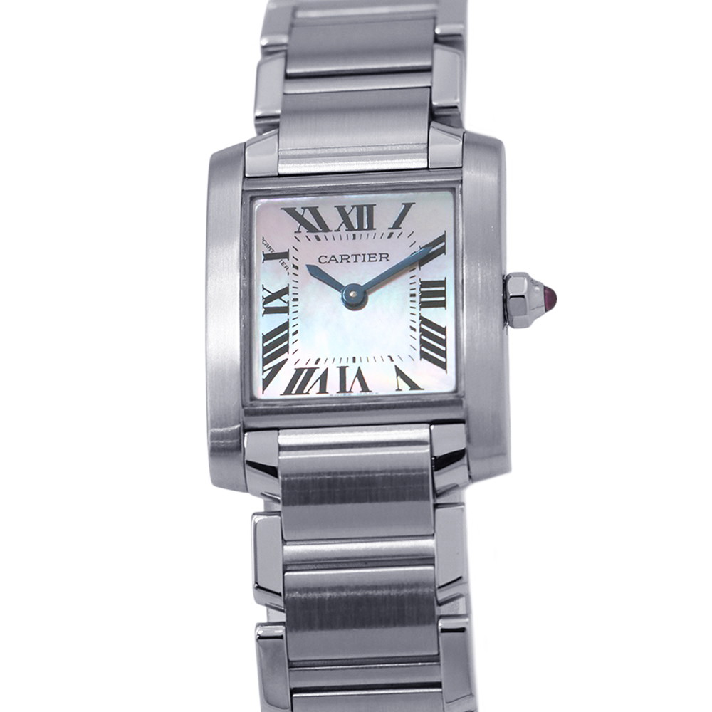 カルティエ タンクフランセーズ SM W51028Q3 Cartier ウオッチ レディース 石英 さくら色甲殻文字記号盤 【楽になること引きうける】 【中古】 カルティエ タンクフランセーズCartier